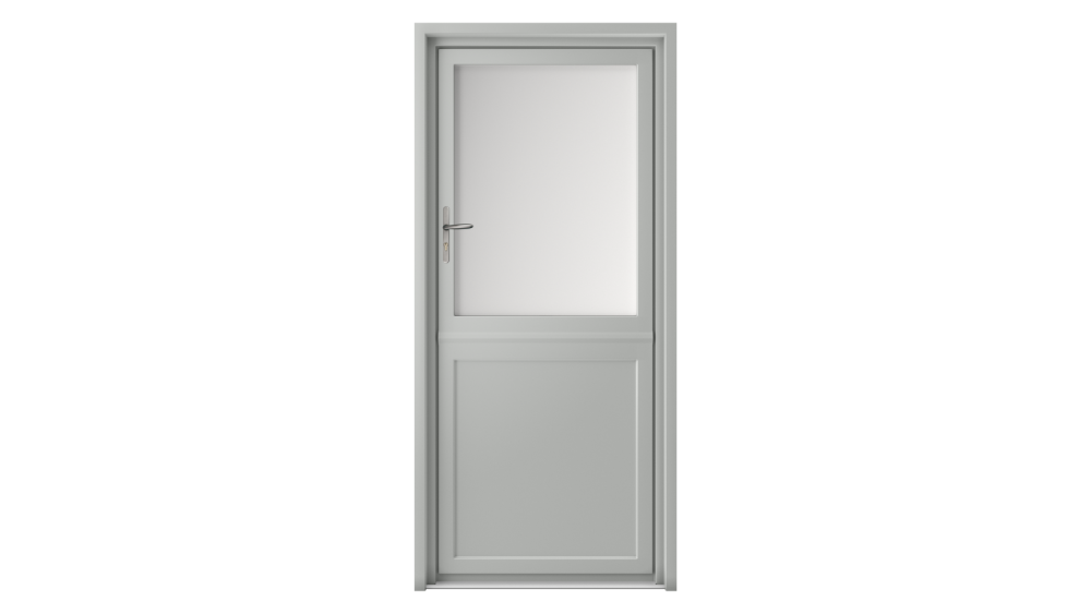 Porte d'entrée fermière traditionnelle PVC Porte d'entrée fermière blanche avec partie haute vitrée